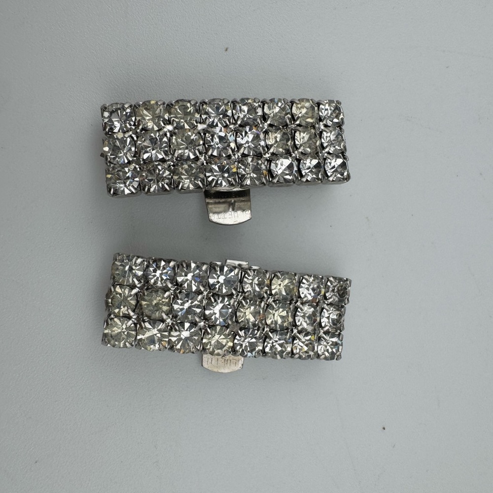 Bluette Vintage Sparkling Rhinestone Shoe Clips‎ Made In France